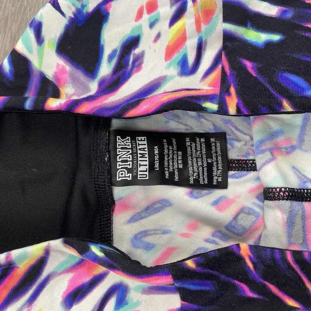 Victoria's Secret PINK Women's Ultimate Crop Leggings Multicolor Tropical Large